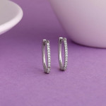 Silver Nikita's Hollow Zircon Drop Studs