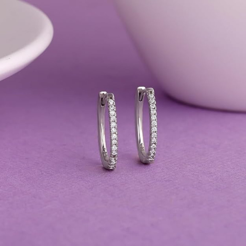 Silver Nikita's Hollow Zircon Drop Studs