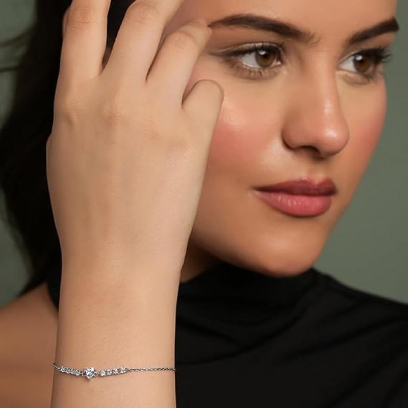 Silver Royal Blue Drop Bracelet, Adjustable Gifts for Girlfriend