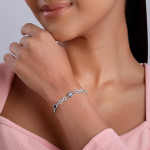 Silver Rose Gold 18k Gold Plated Interlocked Heart Duo Bracelet Ring
