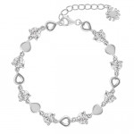 Silver Heart Pendant Earrings Chain Bracelet Ring for Women