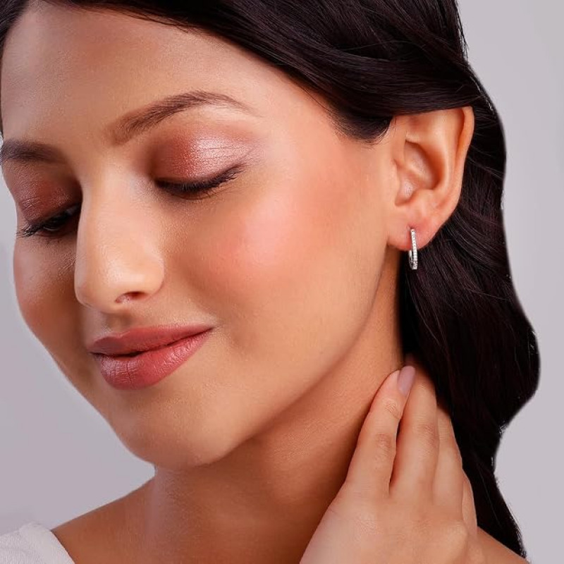 Silver Nikita's Hollow Zircon Drop Studs