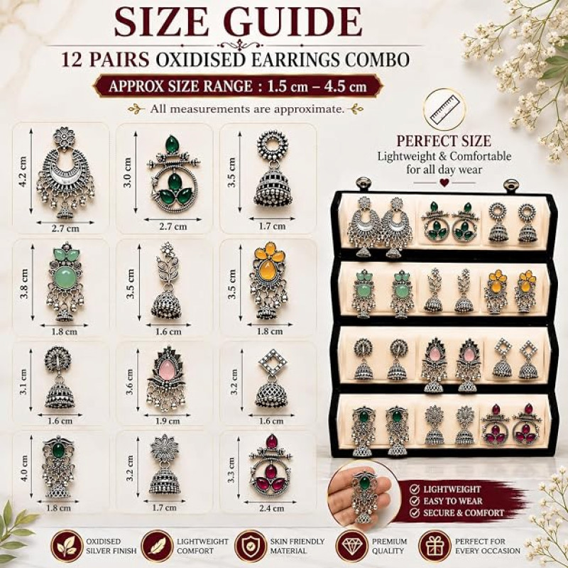 Earrings for women Combo chandbali pear