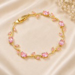 Jewellery Bracelets for Women Stylish Rose Gold Plated Crystal Bracelet Bangle Jewellery for Girls and Women