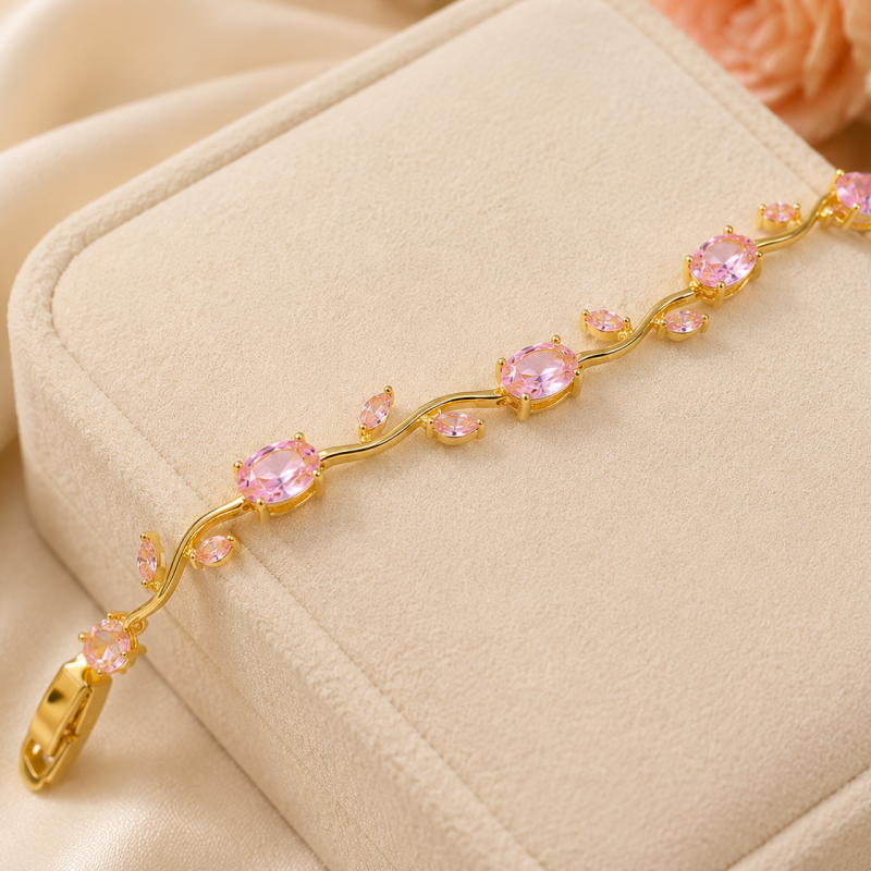 Jewellery Bracelets for Women Stylish Rose Gold Plated Crystal Bracelet Bangle Jewellery for Girls and Women
