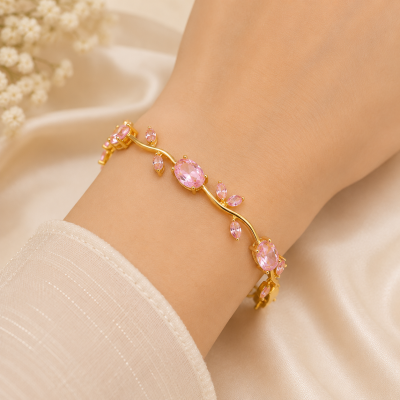 Fashion Latest Stylish Multilayer Gold Plated Bangle Bracelet for Women and Girls