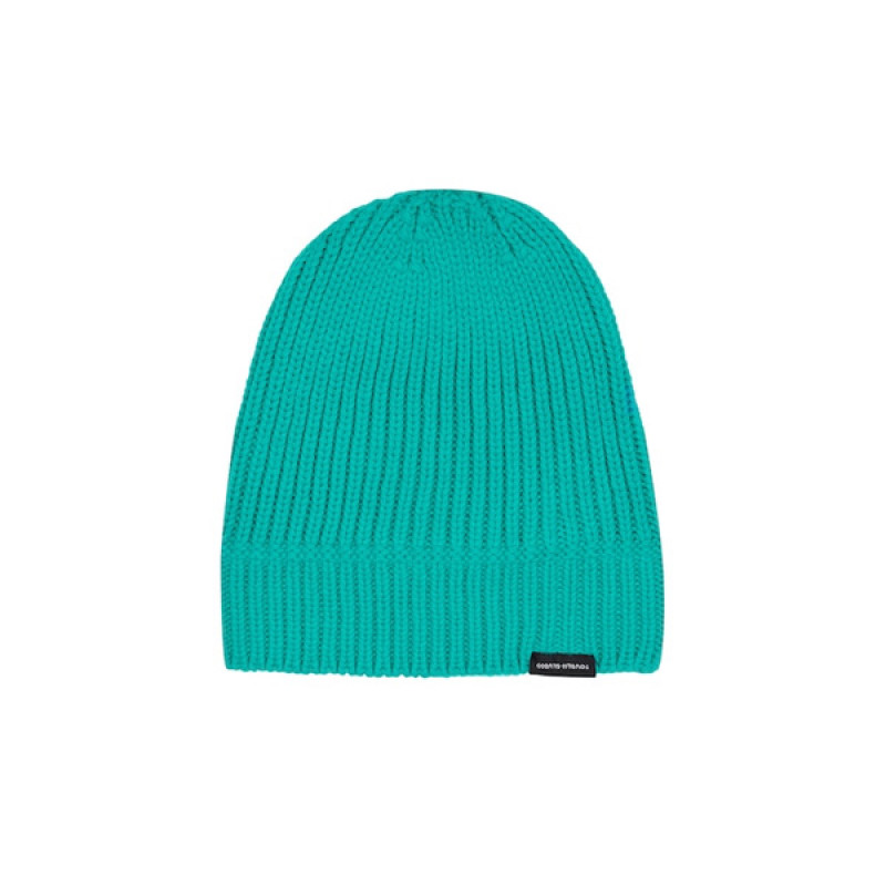 Unisex Turquoise Blue Acrylic Beanie
